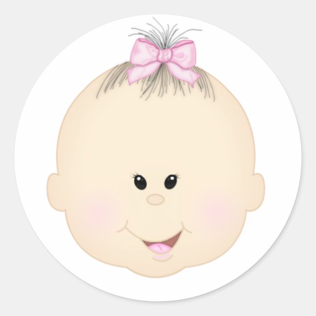 Redonda Pegatina Chica de cumpleaños (Anverso)