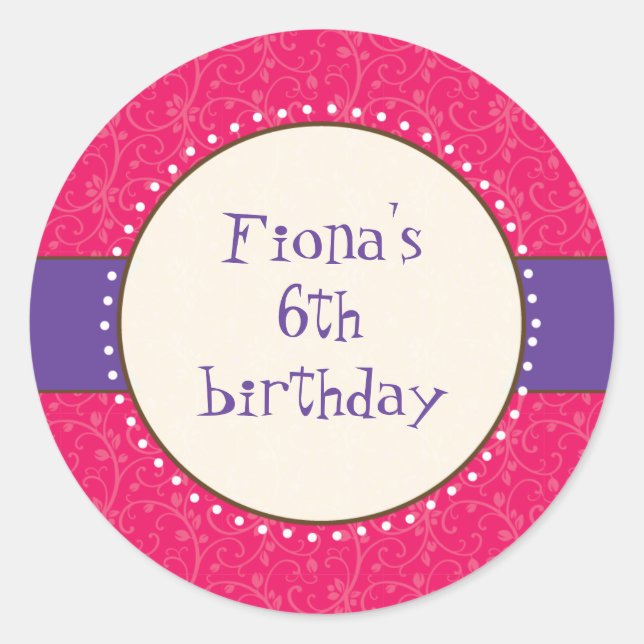 Redonda Pegatina Chica de Sassy (Anverso)