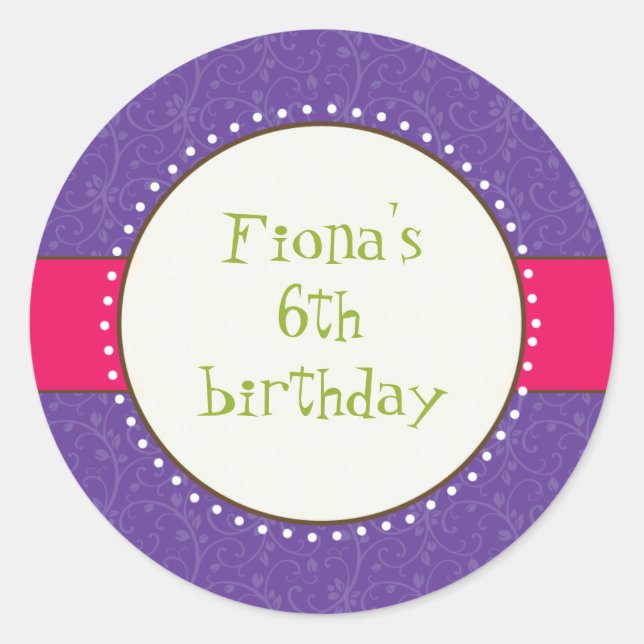 Redonda Pegatina Chica de Sassy (Anverso)