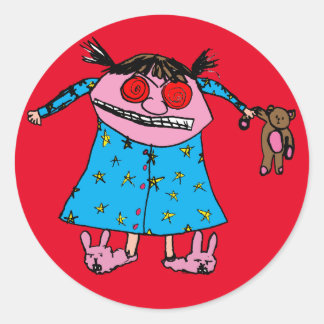 Redonda Pegatina Chica Grump