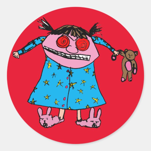 Redonda Pegatina Chica Grump (Anverso)