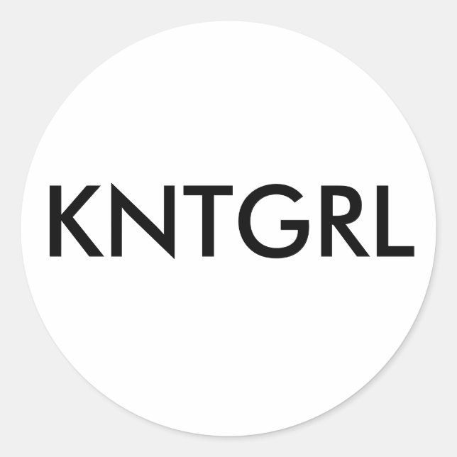Redonda Pegatina Chica Knit (Anverso)