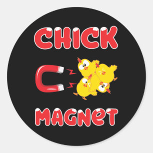 Redonda Pegatina Chick Magnet