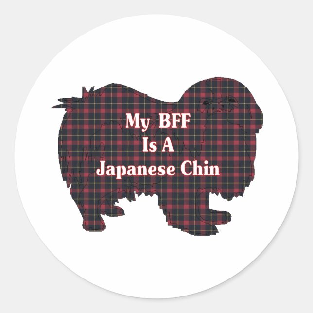 Redonda Pegatina Chin BFF japonés (Anverso)