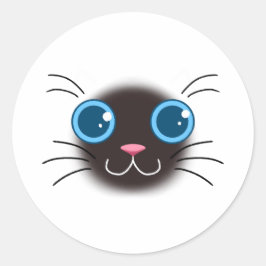 Redonda Pegatina chito de gato siamés