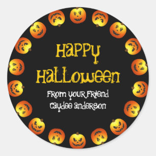 Redonda Pegatina Circle O' Jack O'Lanterns