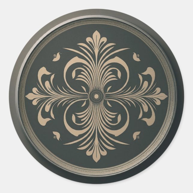 Redonda Pegatina circular clásico (Anverso)