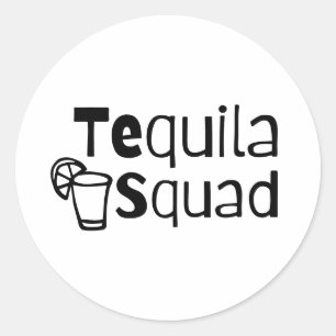 Redonda Pegatina circular de Tequila Squad