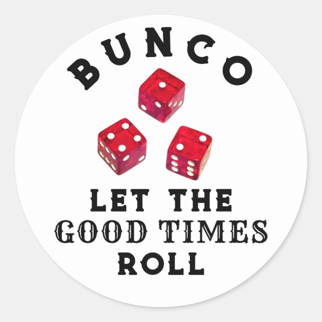 Redonda Pegatina Clásica de Ronda para Noche de Juego de B (Anverso)