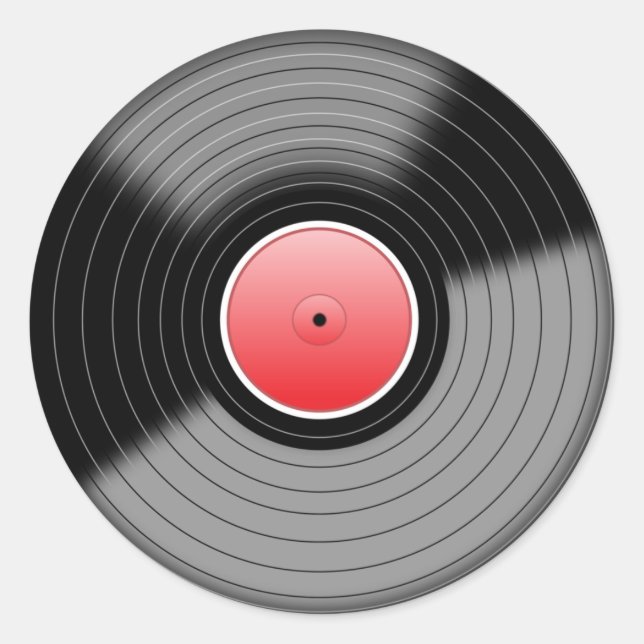 Redonda Pegatina clásico de registros LP de vinilo (Anverso)