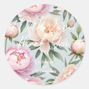 Redonda Pegatina Classy Peony