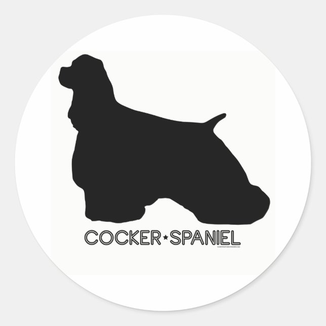 Redonda Pegatina Cocker Spaniel (Anverso)