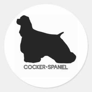 Redonda Pegatina Cocker Spaniel