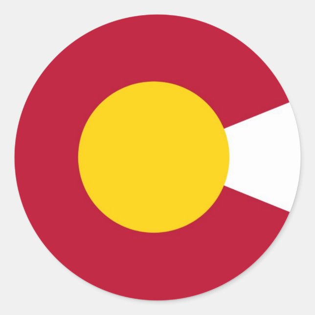 Redonda Pegatina Colorado Flag C (Anverso)