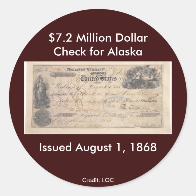 Redonda Pegatina / Comprobar Alaska (Anverso)