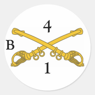 Redonda Pegatina con 4cav las insignias, 4, 1, B