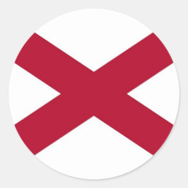 Redonda Pegatina con bandera de Alabama
