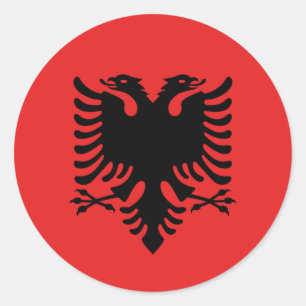 Redonda Pegatina con bandera de Albania