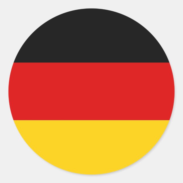 Redonda Pegatina con bandera de Alemania (Anverso)