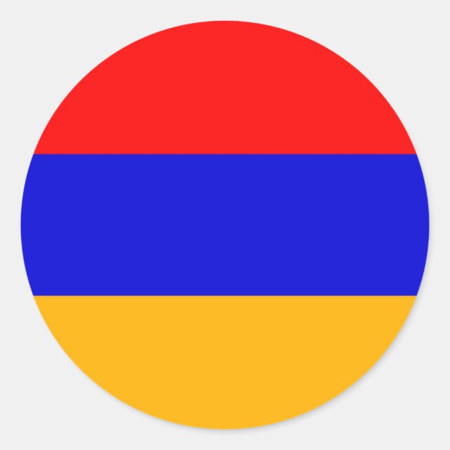 Redonda Pegatina con bandera de Armenia (Anverso)