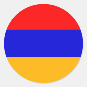 Redonda Pegatina con bandera de Armenia