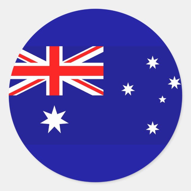 Redonda Pegatina con bandera de Australia (Anverso)