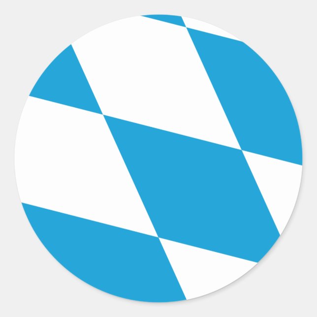 Redonda Pegatina con bandera de Baviera, Alemania (Anverso)