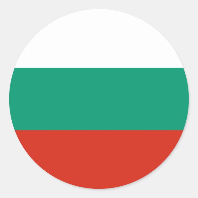 Redonda Pegatina con bandera de Bulgaria (Anverso)