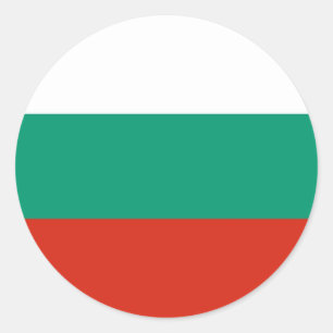 Redonda Pegatina con bandera de Bulgaria