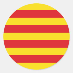 Redonda Pegatina con bandera de Cataluña