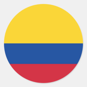 Redonda Pegatina con bandera de Colombia