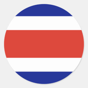 Redonda Pegatina con bandera de Costa Rica