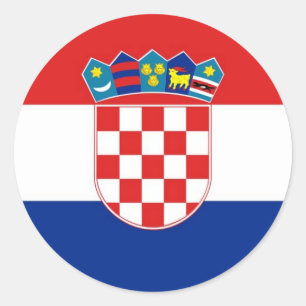 Redonda Pegatina con bandera de Croacia