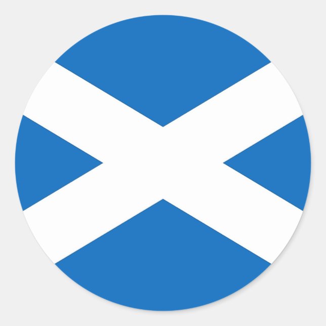 Redonda Pegatina con bandera de Escocia (Anverso)