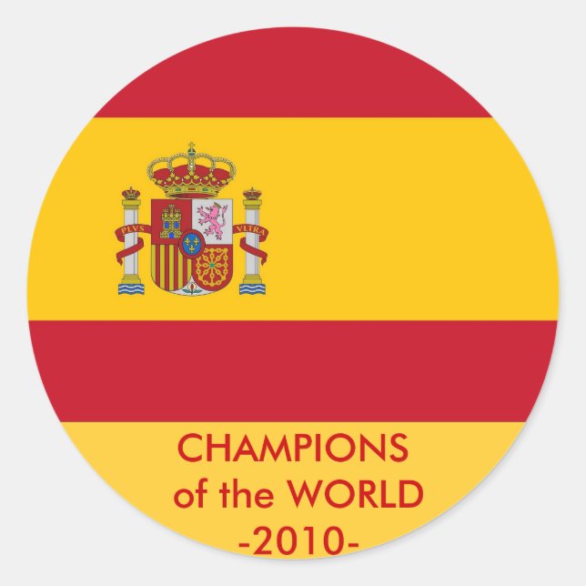 Redonda Pegatina con bandera de España (Anverso)