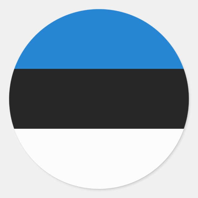 Redonda Pegatina con bandera de Estonia (Anverso)