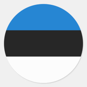 Redonda Pegatina con bandera de Estonia