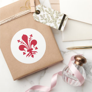 Redonda Pegatina con bandera de Florencia, Italia