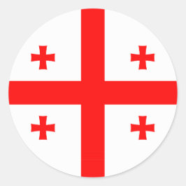Redonda Pegatina con bandera de Georgia