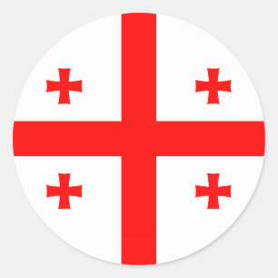 Redonda Pegatina con bandera de Georgia