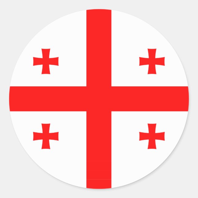 Redonda Pegatina con bandera de Georgia (Anverso)