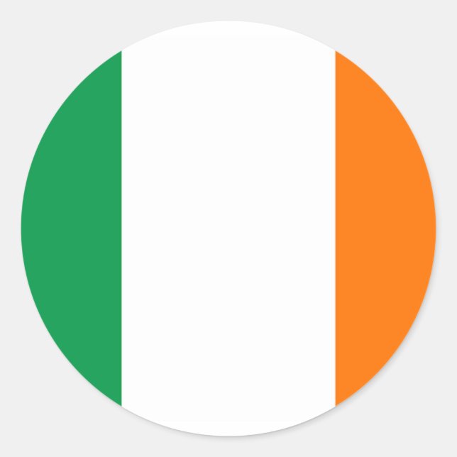 Redonda Pegatina con bandera de Irlanda (Anverso)