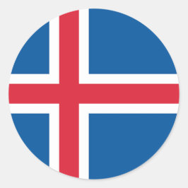 Redonda Pegatina con bandera de Islandia