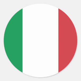 Redonda Pegatina con bandera de Italia