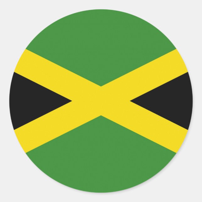 Redonda Pegatina con bandera de Jamaica (Anverso)