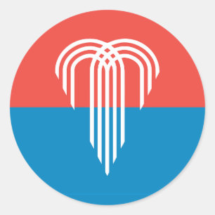 Redonda Pegatina con bandera de Kansas City, Misuri