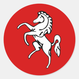 Redonda Pegatina con bandera de Kent, Inglaterra