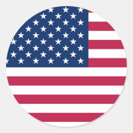 Redonda Pegatina con bandera de los Estados Unidos