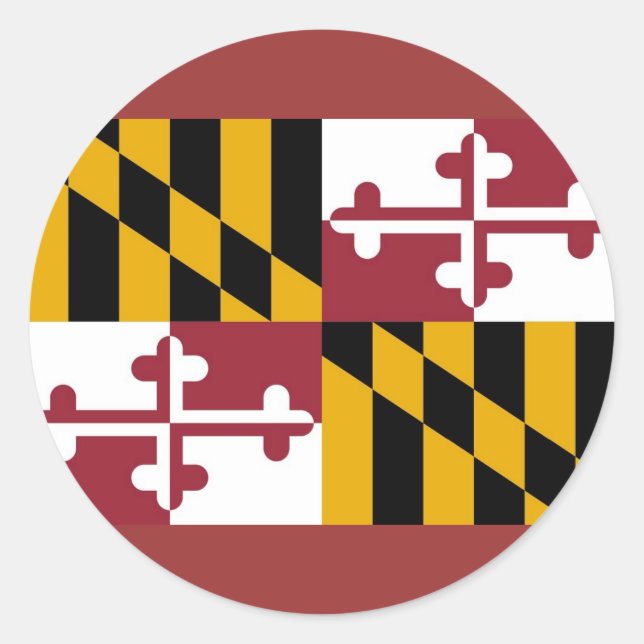 Redonda Pegatina con bandera de Maryland (Anverso)