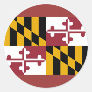 Redonda Pegatina con bandera de Maryland